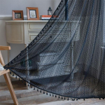 K&auml;sitsi heegeldatud pimendavad l&auml;bipaistvad kardinad - Vanaaegsed pitsilised kardinad rustikaalse v&otilde;luga erkeraknale ja maamajastiilis kodudele (R&otilde;du/Elutuba) 150x180CM(Top Pocket)