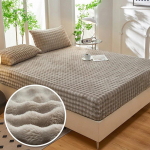 Termiline Samet Voodilinad Pl&uuml;&uuml;sist Kangas Madratsikate Talveks Voodikate Voodi Voodipesukomplekt &Uuml;heinimesevoodi Kaheinimesevoodi King Queen Voodi jaoks 90X200CM Only a sheet