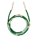 V&auml;rviline spinellist helmestega prillikett K&auml;sitsi valmistatud roheline maskikett Naiste kaelakett Kaasaskantav kaelapael Kadumisvastane kett K&otilde;rvaklapikett