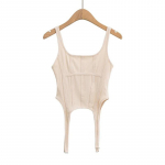 Fishbone Thread Safari stiilis vest ebaregulaarne konksup&otilde;hjaga s&auml;rk naistele ruudu kaelusega seksikas varrukateta sorteeritud topid L