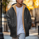 Men's thick zipper pocket jacket with pockets inserted into cotton jacket XXL