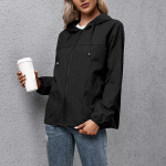 Naiste mood &ndash; lihtne &uuml;hev&auml;rviline v&auml;lisporditasku tuule- ja vihmakindel kapuutsiga tuulejope L