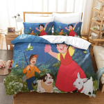 T&uuml;druk Heidi ja Perekonna Tekikoti Komplekt, Heidi T&uuml;druk Alpidest Voodipesukomplekt, padjap&uuml;&uuml;r, Magamistoa Kaunistus Lastele T&auml;iskasvanutele 228x228cm