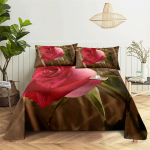 Punase roosi voodipesu ja padjap&uuml;&uuml;rid kaheinimesevoodile &Uuml;ksik 3D lilleline voodipesukomplekt padjap&uuml;&uuml;riga 2 tk 3 tk Queen Full suurus 110x230cm 2pcs