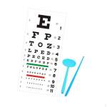 Eye Chart Wall Display 22.05 x10.24 with Occluder And Pointer for Student Assessments in Pink Eye Occluder