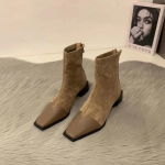 Uued S&uuml;gis-Talvised Naiste Pahkluusaapad Moodsad Karusnahast Suede K&otilde;rge Kontsaga L&uuml;hikesed Saapad Naiste Kingad Daamide Elegantne Ruudukujuline Nina Rooma Saapad 35 khaki