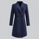 Women's Mid-Length Tweed Wool Blend Coat 3XL