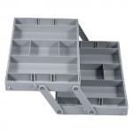 2/3-tasandiline kokkupandav sahtli korrastaja Laiendatavad laua-korrastaja kandikud reguleeritavate lahtritega kontori-, k&ouml;&ouml;gitarvete jaoks