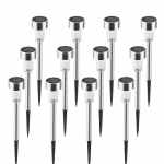 Komplekt 12 LED aiavalgustit, v&auml;litingimustes, veekindel, p&auml;ikeseenergial t&ouml;&ouml;tav, s&uuml;vistatav, valgusandur, l&uuml;litub &ouml;&ouml;sel automaatselt sisse, turvalisus, p&auml;ikeseenergial t&ouml;&ouml;tav,
