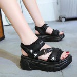 mood Naiste Platvormsandaalid K&otilde;rgust Suurendavad Ranna Avatud Varbaga Rannajalatsid Paksu Tallaga Naiste Sandaalid K&otilde;rge Kontsaga Spordisandaalid 2024 40 must