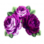 Yousheng Plush Floor Mat Quick-Drying Non-Slip Backing Rose Flower Shape Rug Easy to Clean Decorative Living Room Bath Mat punane