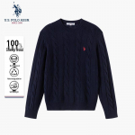 USA. POLO ASSN. Meeste puhasvillane &uuml;mmarguse kaelusega kampsun 2XL