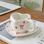 K&otilde;rgv&auml;&auml;rtuslik loominguline keraamiline paarist veetass piimatass kruus k&auml;sitsi maalitud alusklaasv&auml;rviga k&auml;sitsi pigistatud armastus kohvitass alustass 300ml