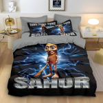 Multikas ai Ajum&auml;danik Tung Tung Sahur Voodipesukomplekt Magamistoa Kaunistus Tekikott Padjap&uuml;&uuml;r T&auml;iskasvanud Poiss T&uuml;druk &Uuml;ksik Kahekordne Suur Suurus 135x200cm-2pcs