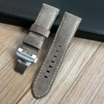 AAA kvaliteediga 24 mm pruun hall vintage retro Itaalia ehtsast nahast kellarihm PAM111 PAM kellarihm koos liblika pandlaga v&ouml;&ouml;ga 24mm gray