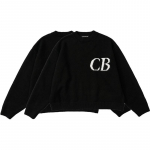 K&otilde;rgklassi Cole Buxton Unisex CB Jacquard kirjadega lai &uuml;mmarguse kaelusega kampsun Medium must