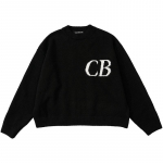 Unisex Cole Buxton Minimalistlik Žakardkootud Kampsun Large must