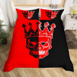 Luksuslik krooniga tekikottide komplekt Vintaažpunane ja must tekikate Romantiline pulma kuninganna kuningas voodipesukomplektid S&otilde;brap&auml;eva kingitus EU Single(135*200cm)3pcs