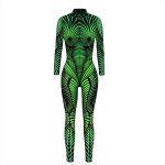 Naiste Cosplay Jumpsuit Seksikas 3D-printidega futuristlik kost&uuml;&uuml;m S black