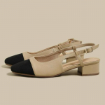 Suvine Uus Mood Madalad Ruudukujulised Kontsad Kingad Korea V&auml;rvide Sobitamine Peokingad Disainer Naiste Kingad K&otilde;igega Sobivad Sandaalid 37 khaki