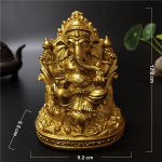 12cm Kuldne Lord Ganesha Kuju Buddha Elevandi Jumal Skulptuurid Vaik Kodukaunistus Meditatsioon Suured Buddha Kujud kuld