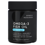 Sports Research, Oomega-3 Kala&otilde;li, Kolmekordne Tugevus, 1250 mg, 60 pehmet kapslit