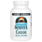 Source Naturals, inositool ja koliin, 800 mg, 100 tabletti