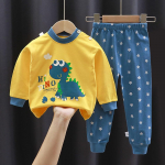 Laste pidžaamakomplektid Unisex Pehme Mugavus Multikas Dinosaurus R&otilde;ivakomplekt Riietus Sobib Poistele T&uuml;drukutele T&auml;iuslik S&uuml;giseks Talveks Size 73 (6-9Months) roheline