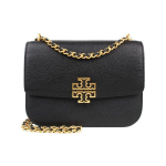 Tory Burch Britten Minimalistlik Moodne &Otilde;&otilde;nes Topelt-T Logoga Klapp Reguleeritava Metallketiga Nahast Crossbody &Otilde;lakott Naiste kotid Must 140987-001 Basic Set (Bag+Dust Bag)