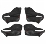 Interior Door Armrest Panel Trim Cover Microfiber Leather fit for Jeep Renegade 2015 2016 2017 Black With Red Lines