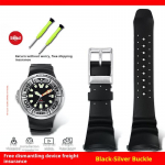 Armee roheline Hingav kummirihm Citizen BJ8050-08E BJ8050 Bj8057 jaoks Inkrusteeritud roostevabast terasest adapter Meeste kellarihm K&auml;ev&otilde;ru Special size