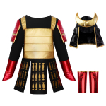 Halloweeni Samurai Kiiver Jaapani Stiilis Kost&uuml;&uuml;m M&uuml;tsiga Suurus 120 [ReliBeauty] Laste Komplekt, Must, must