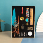 Vintage Signature pliiatsi kinkekomplekt, sulgede pliiatsi komplekt, kalligraafia pliiatsi komplekt Kingitus k&auml;ekirja armastajatele s&uuml;nnip&auml;evaks &otilde;petajate p&auml;evaks j&otilde;ulukingitus