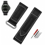 Panerai Lumino PAM01118/PAM01661/PAM441 k&auml;ekella rihm Kleepuv s&uuml;sinikkiud ruuduline nailon Suure sihverplaadiga meeste K&auml;ev&otilde;ru tarvikud 24mm