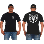 JH Design meeste Dodge Ram logoga l&uuml;hikeste varrukatega must t-s&auml;rk S mitmev&auml;rviline