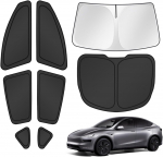 Tesla Model Y Juniper 2020-2026 esiklaasi p&auml;ikesekate k&uuml;ljepoolsete tagumiste akende katte p&auml;ikesekate p&auml;ikesesirm kaitsekate privaatsuse kaitse
