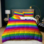 Vikerkaare Pride Voodipesukomplekt Vikerkaare Tekikotikomplekt Vikerkaare Triibuline Disain 3 Osaline Pehme Mikrokiust Voodipesu Queen/King Suurus 135x200cm