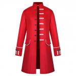 T&auml;iskasvanud Meeste Steampunk Trenchcoat / S&auml;rk Vintage Prints &Uuml;ler&otilde;ivas Keskaegne Renessansi Jakk Viktoriaanlik Edwardi Aja Cosplay Kost&uuml;&uuml;mid S punane