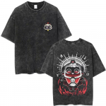 Piiratud m&auml;ng Cult of The Lamb Vintage pestud T-s&auml;rk Mehed Naised Vabaaja puuvillased &uuml;legabariidilised T-s&auml;rgid Cosplay M&auml;ngija Merch T-s&auml;rgid S