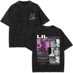 Pestud Vintage Rapper Lil Peep Kahepoolse Prindiga T-s&auml;rgid Mehed Naised Mood Hip Hop &Uuml;le suurusega L&uuml;hikeste Varrukatega T-s&auml;rk Streetwear M gray