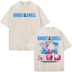 Vintage pestud anime Ghost in The Shell Motoko Kusanagi T-s&auml;rgid Meeste Naiste R&otilde;ivad Mood L&uuml;hikeste varrukatega &Uuml;lem&otilde;&otilde;duline T-s&auml;rk Topid S blue