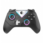 Traadita Bluetooth kontroller Switchi/PC/Steami jaoks, RGB m&auml;ngupult vibratsiooni ja makro programmeerimisega must