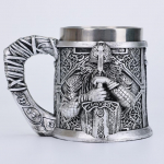 Valhalla viiking roostevabast terasest P&otilde;hjamaade viiking t&uuml;nn Draakonipaat S&otilde;dalane Sarv Kolju &Otilde;llekruus Tankard Stein Tass 400 ml 201-450ml