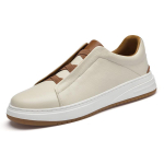 Meeste naturaalsest nahast slip-on mokassiinid - Kevadised madalad vabaajajalatsid 42 white