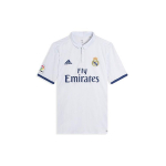 adidas Real Madrid 16-17 Hooaeg F&auml;nniversioon Koduvorm T&auml;hestiku Logo Triip Spordijalgpalli L&uuml;hikeste Varrukatega S&auml;rk Valge Meeste S94992 S