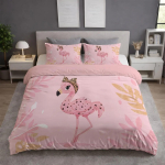 Troopilise looma flamingoga tekikate Voodipesukomplekt Lilleline tekkikate T&uuml;drukutele Lastele Naistele Magamistoa Dekoor Voodikate 100x135cm 2pcs&Duvet Cover gray