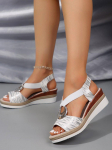 Metallpandlaga kiiludega sandaalid naistele Peep-toe Elastsed rihmadega platvormsandaalid Naine 2025 Suvi Vabaaja Espadrillid Sandalias Mujer 36