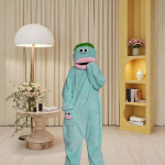 Multikasloom T&auml;iskasvanu Noorte Unisex &Uuml;hes t&uuml;kis pidžaama Naljakas kost&uuml;&uuml;m Vabaaja riided Kapuutsiga kombinesoon &Ouml;&ouml;riided Kodu riietus L