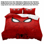 Spiderman tr&uuml;kitud voodipesukomplekt reaktiivv&auml;rvimise ja harjatud kangaga magamistoa dekoreerimiseks 140x210cm
