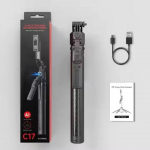 C17 AI N&auml;otuvastusega Gimbal Stabilisaator 360 Kraadi Kokkupandav Statiiv ja Selfie Stick Kaugjuhtimispuldiga Digitaalkaamera Vlogginguks must